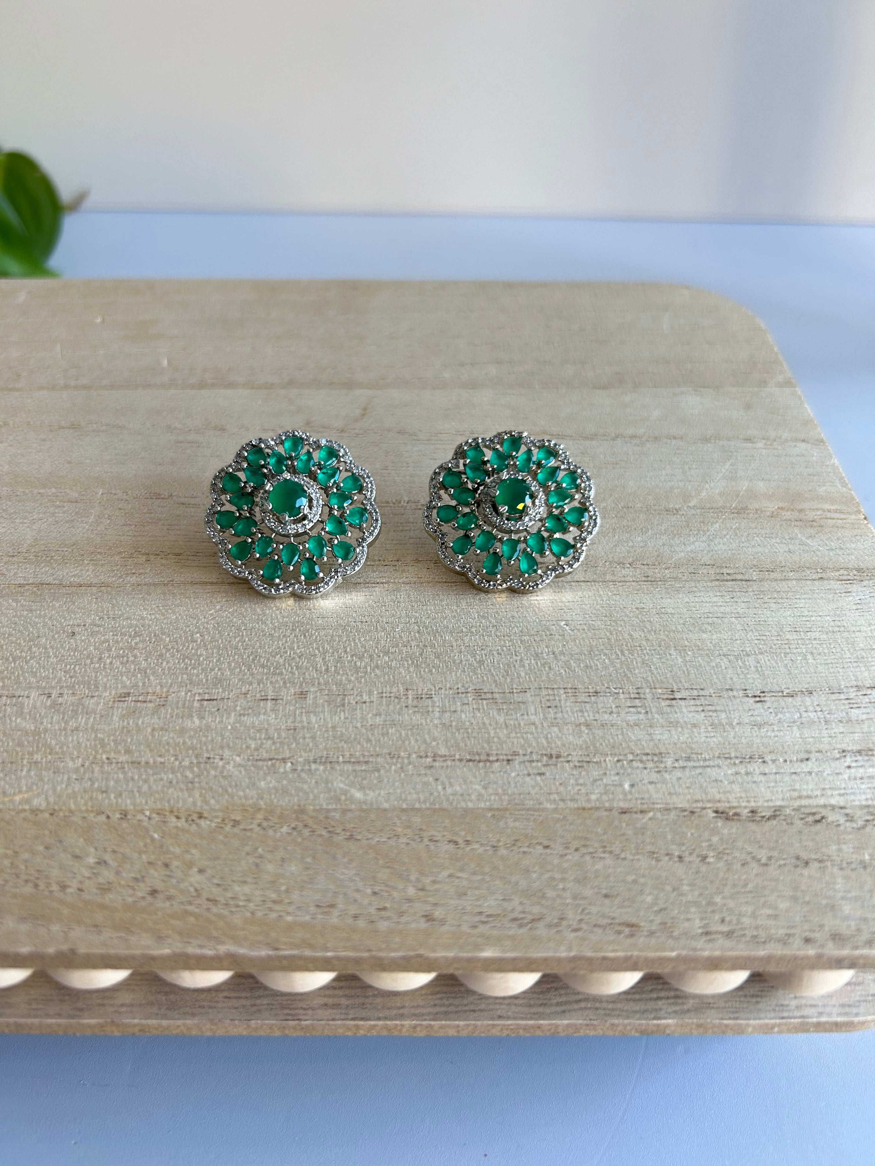 Jade Tikka Set with Studs