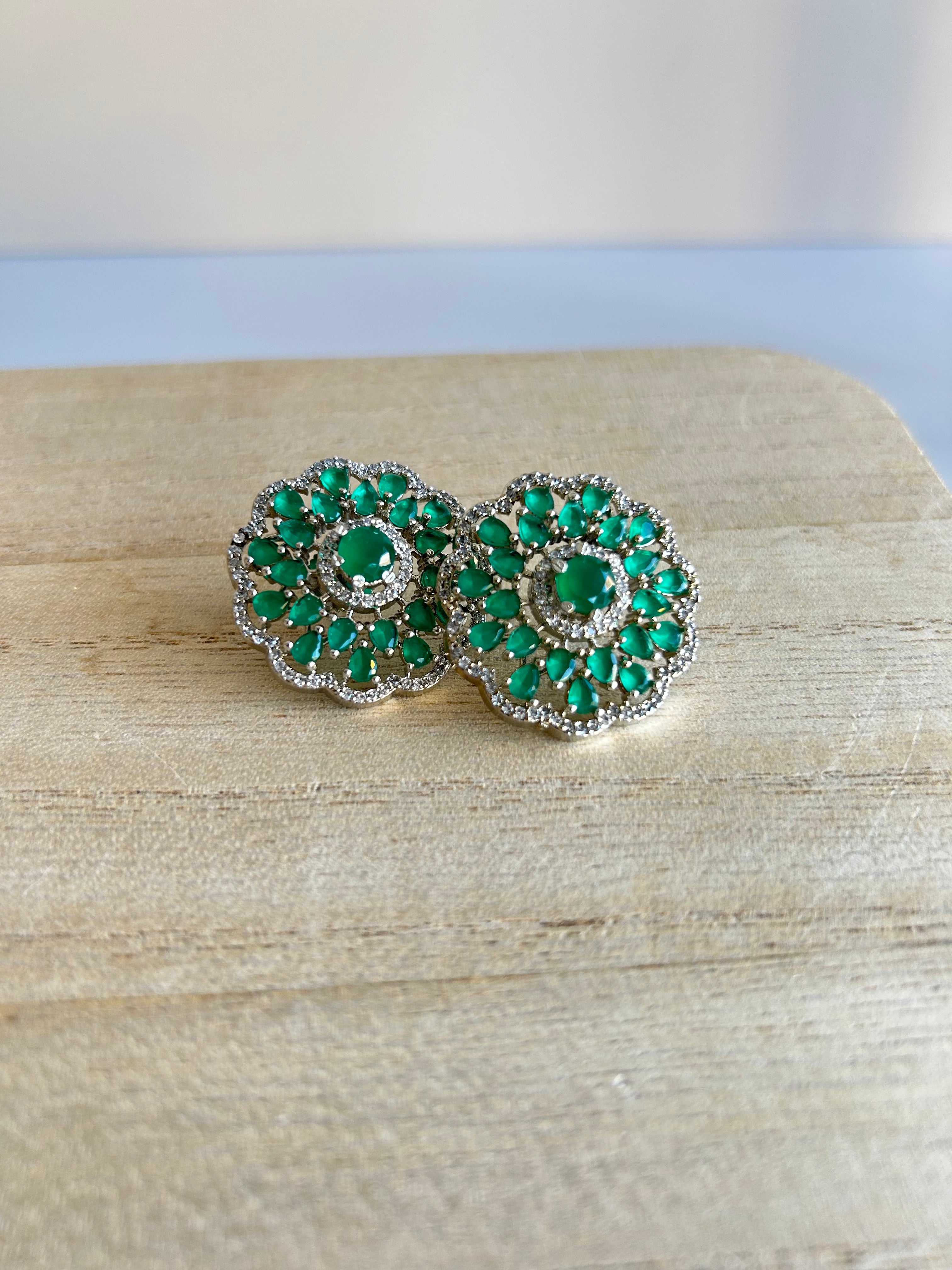Jade Tikka Set with Studs