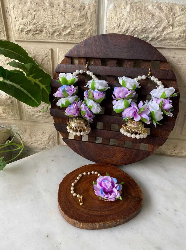 Seema - Floral Earrings and Tikka Set