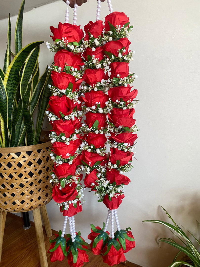 Silk Floral Garlands - Red