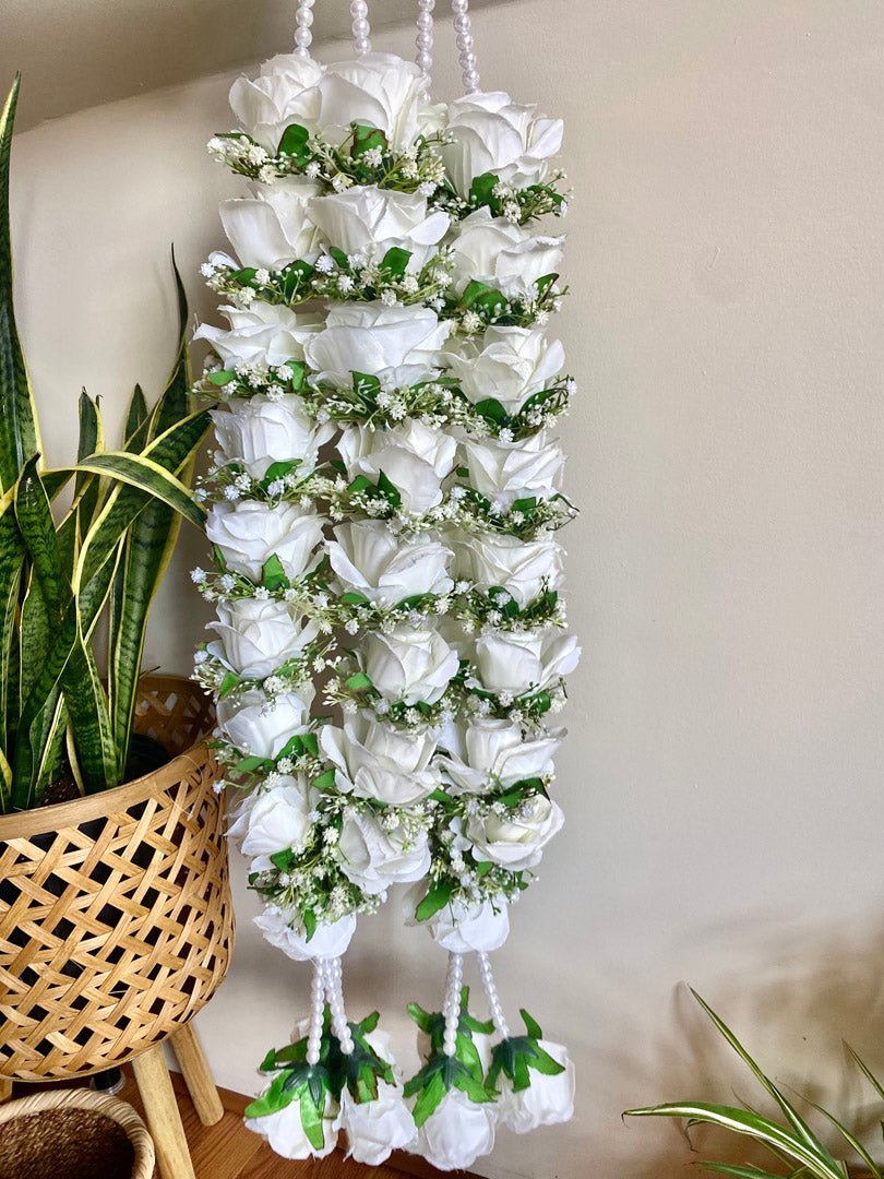 Silk Floral Garlands - White