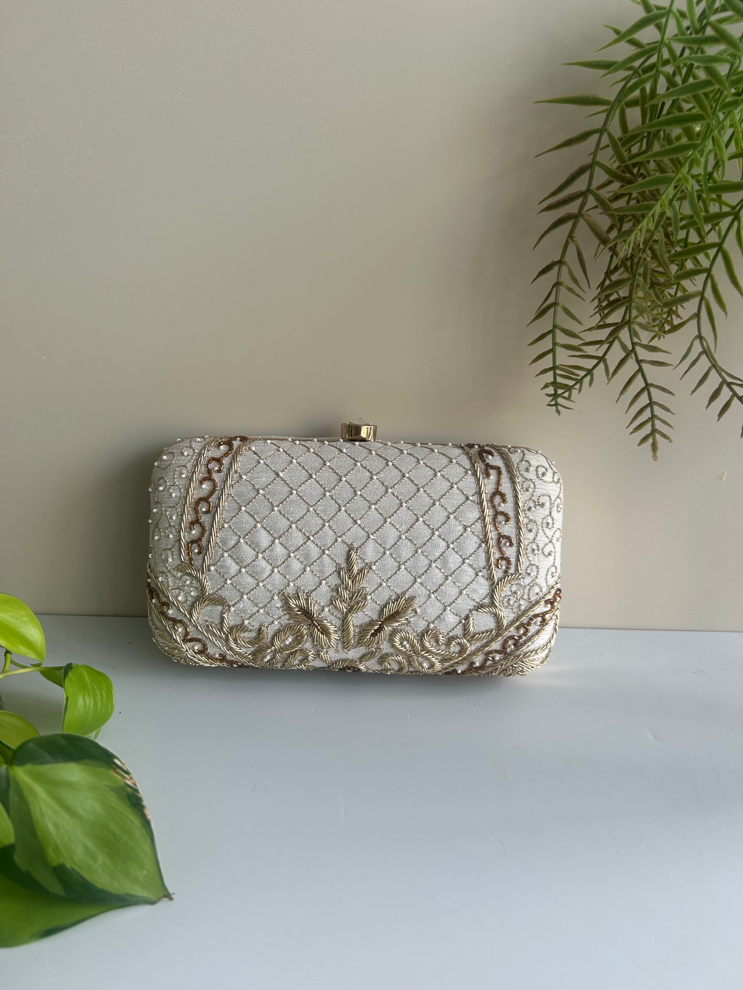 Luxe white clutch 