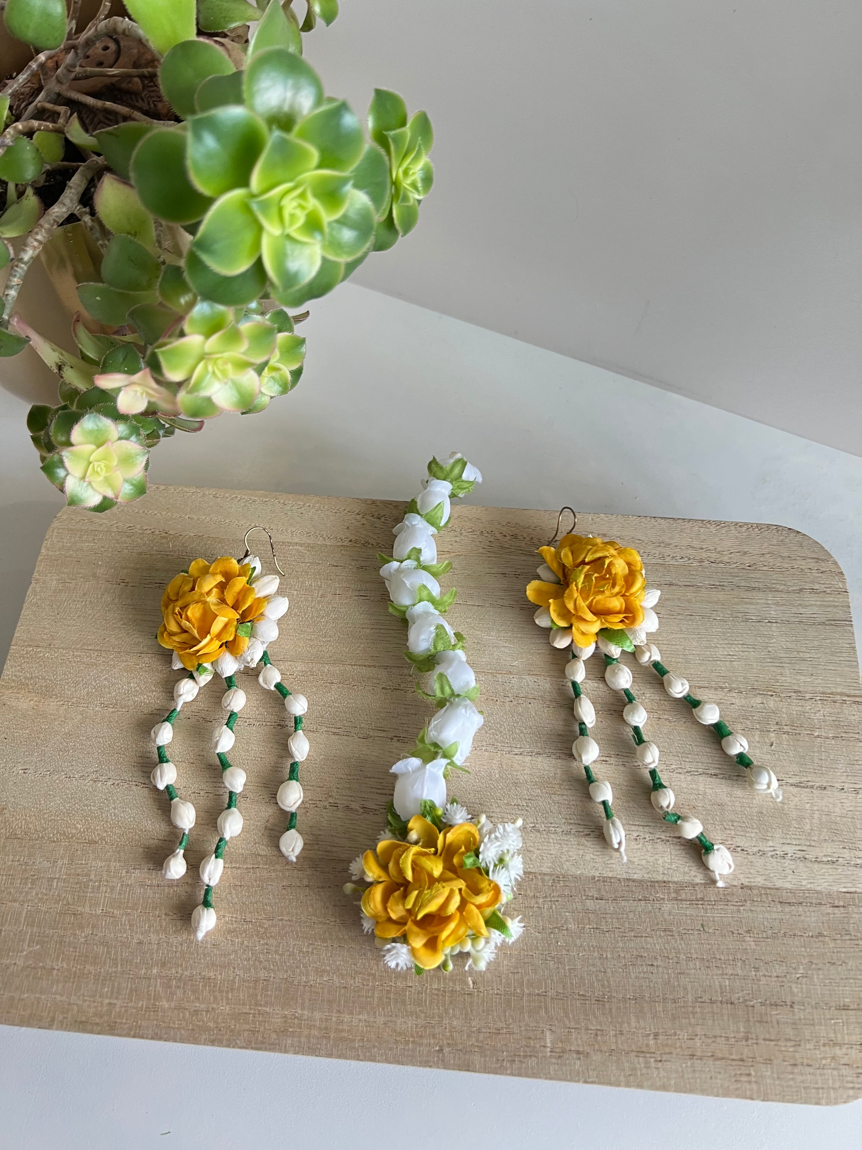 Festive Essentials - Durjani Floral Yellow Set