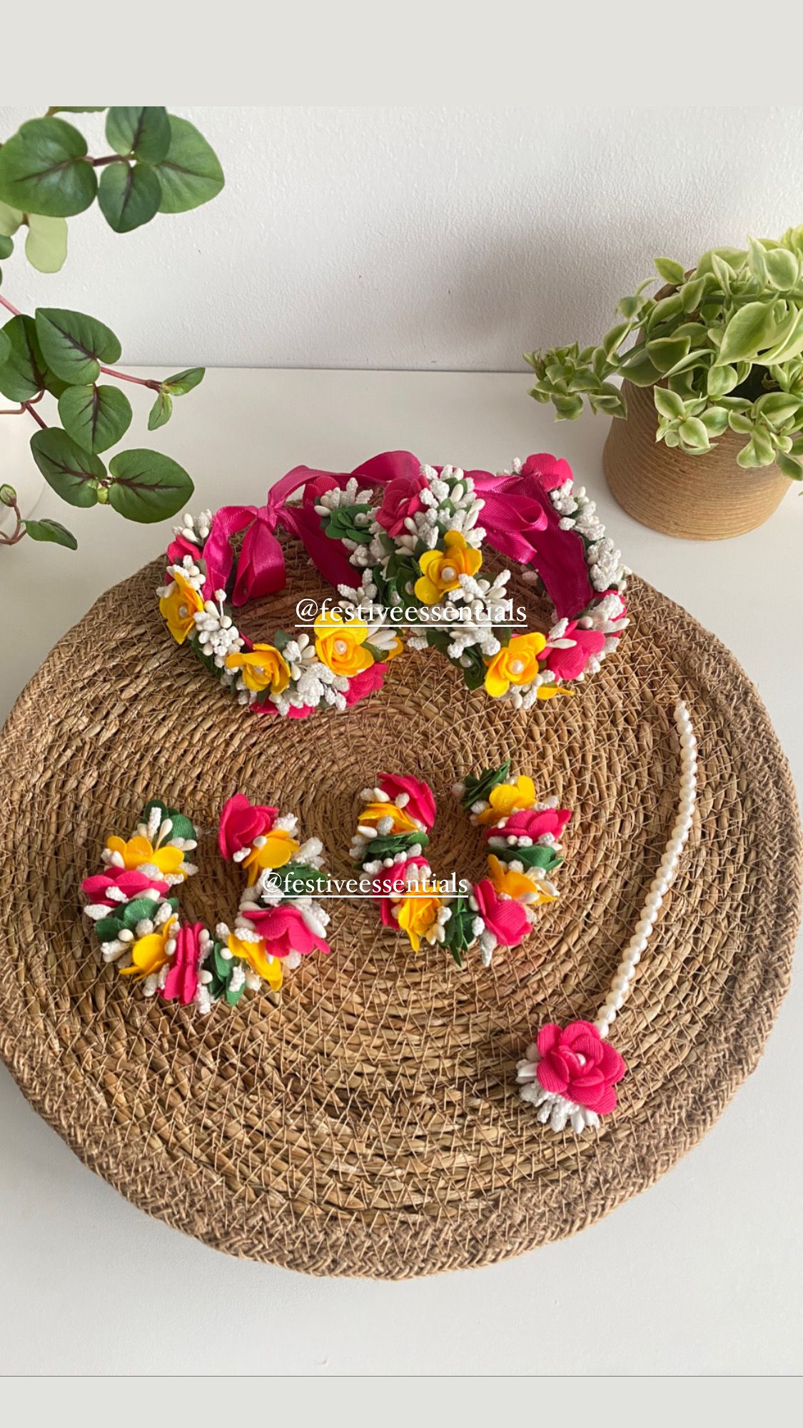 Floral Tikka-Earrings & Handsets