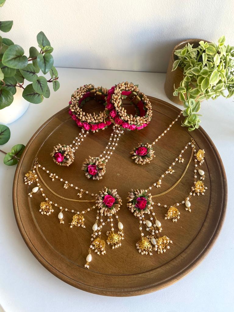 Kiara Foral Set - Pink & Gold