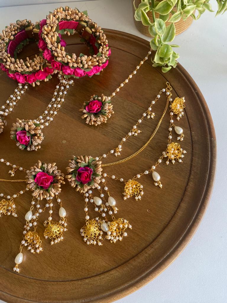 Kiara Foral Set - Pink & Gold