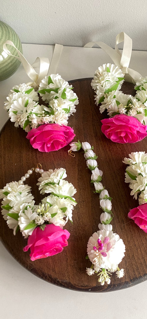 Floral Tikka-Earrings & Handsets