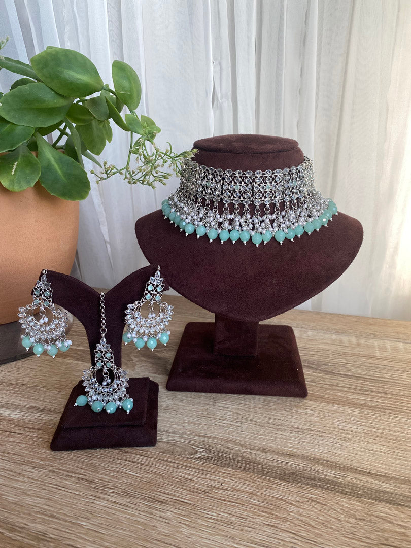 Sunita Choker Set - Silver