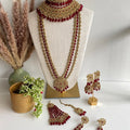 Alia Bridal Necklace Set - Maroon