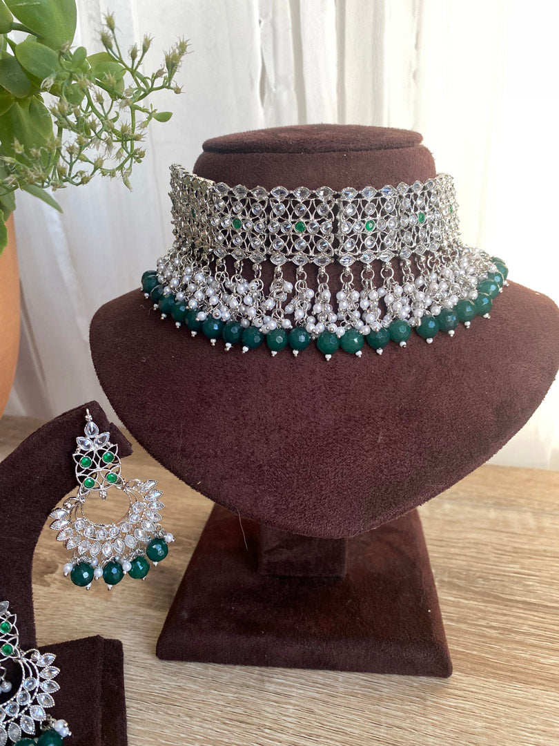 Sunita Choker Set - Silver