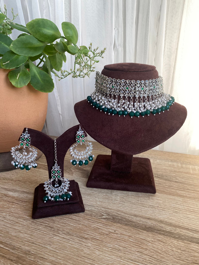 Sunita Choker Set - Silver