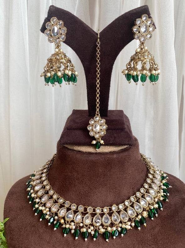 Vani Necklace Set - Green