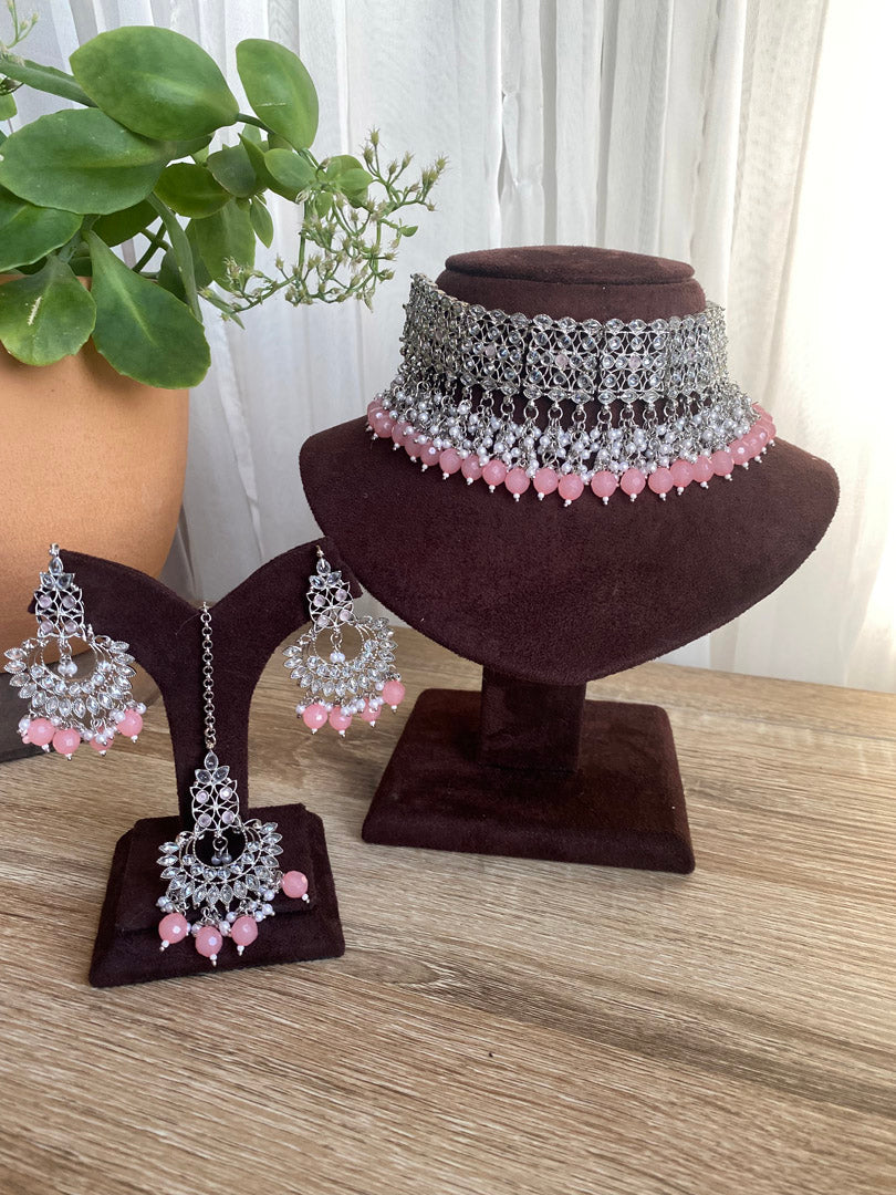 Sunita Choker Set - Silver