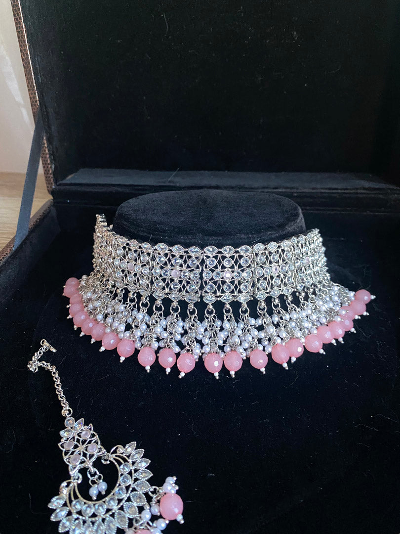 Sunita Choker Set - Silver