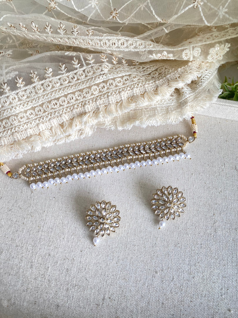Meena Choker set - Pearl