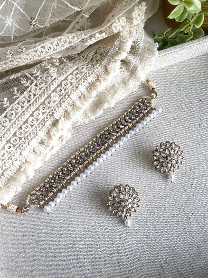 Meena Choker set - Pearl