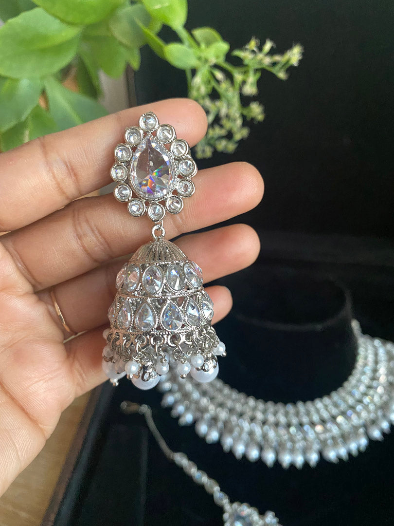 Deena Necklace Set - Silver