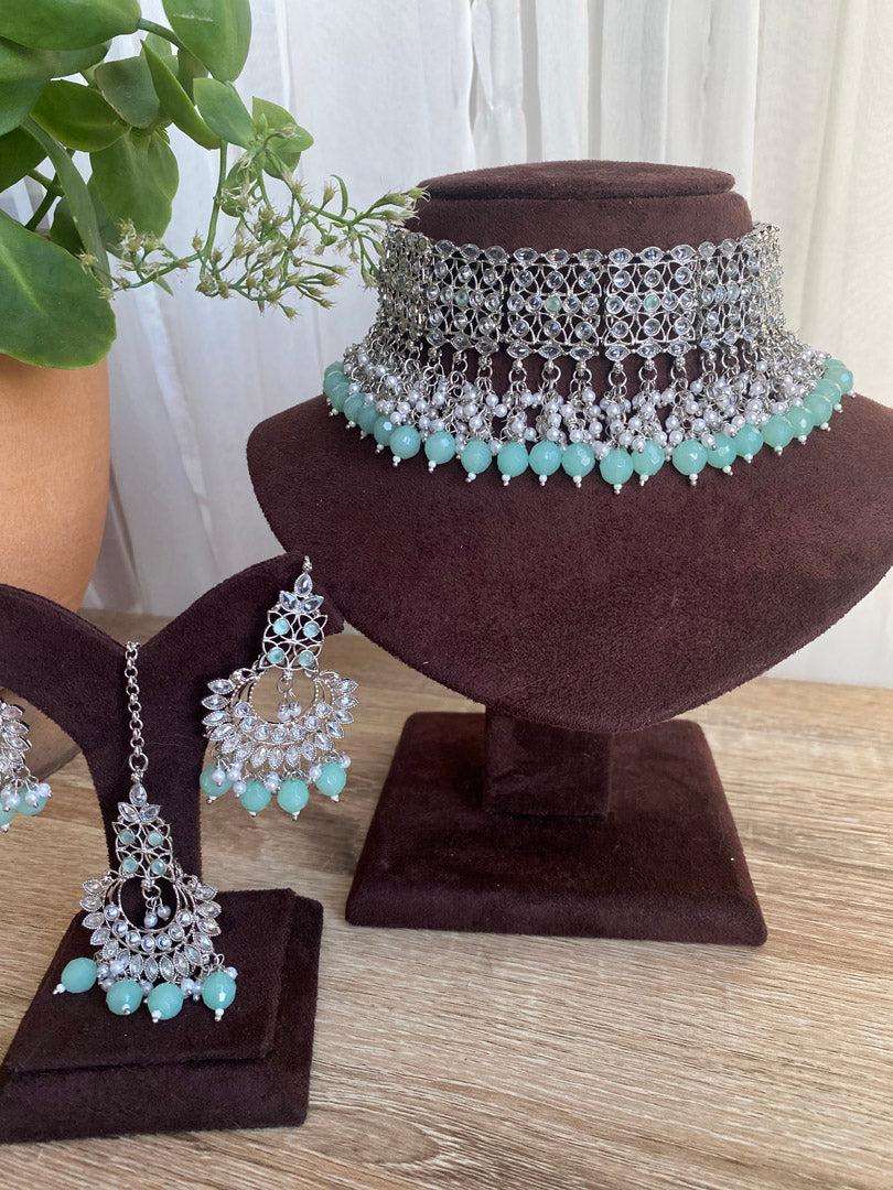 Sunita Choker Set - Silver